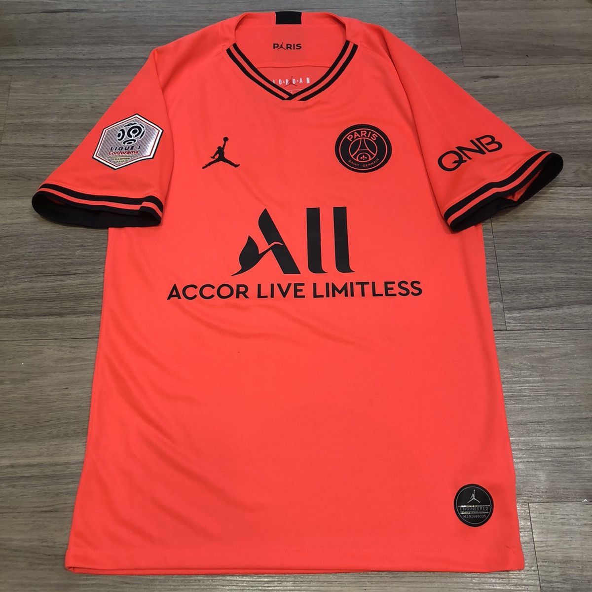 image of Jordan Nike Psg 19/20 Jordan Brand Away Shirt 10 Neymar in Orange, Men's (Size Small)