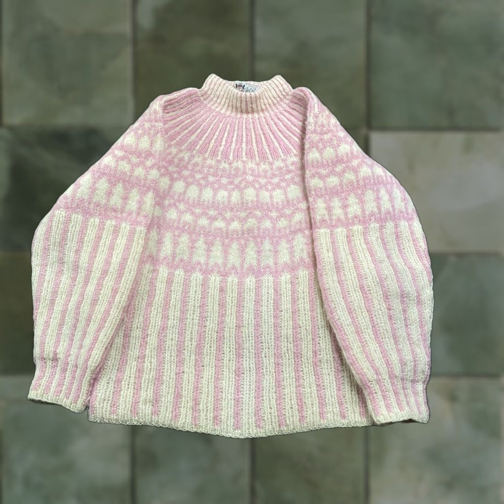 Pinko VINTAGE Prange Wool Sweater Mens S Pink 70S Knit Heavyweight Thick Sweatshirt Crew Neck Long Sleeve Wool Pink Logo 80s 90s Retro Mens S Sweatshirt Size US S / EU 44-46 / 1 - 1 Thumbnail