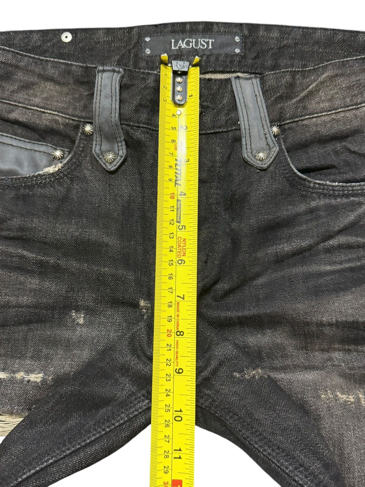Tornado Mart Vintage Lagust Faded Wash Clawmark Whisker Distressed Flare Size US 31 - 15 Thumbnail