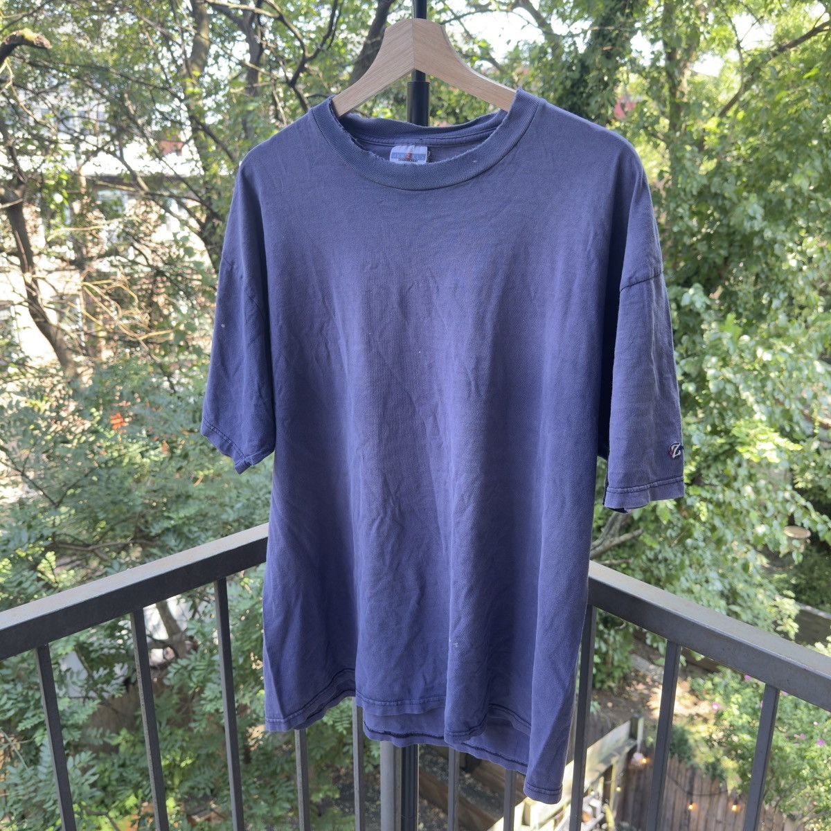Vintage Thrashed Faded Distressed Blue Shirt ERD Grunge Chrome Size US XL / EU 56 / 4 - 1 Thumbnail