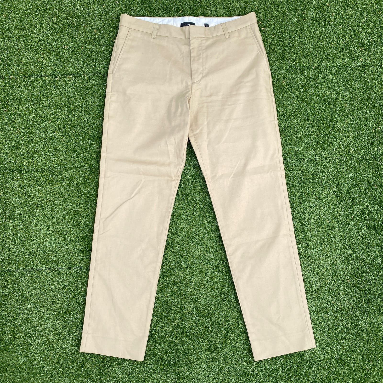 image of Vince Classic Fit James Chino Pants in Cream, Men's (Size 33)