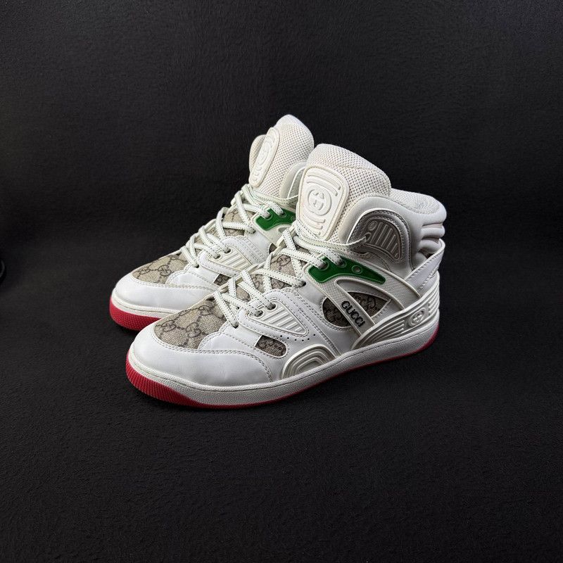 Gucci Gucci High-Top Basketball Sneakers in White 0079 Size US 7.5 / EU 40-41 - 1 Thumbnail