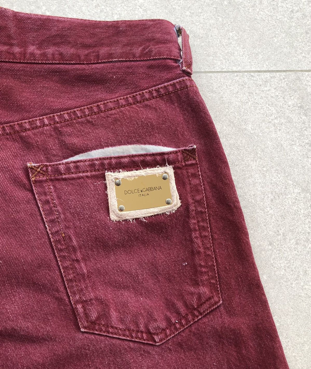 Dolce & Gabbana Vintage Dolce And Gabbana Red Denim Pants Size US 31 - 8 Thumbnail