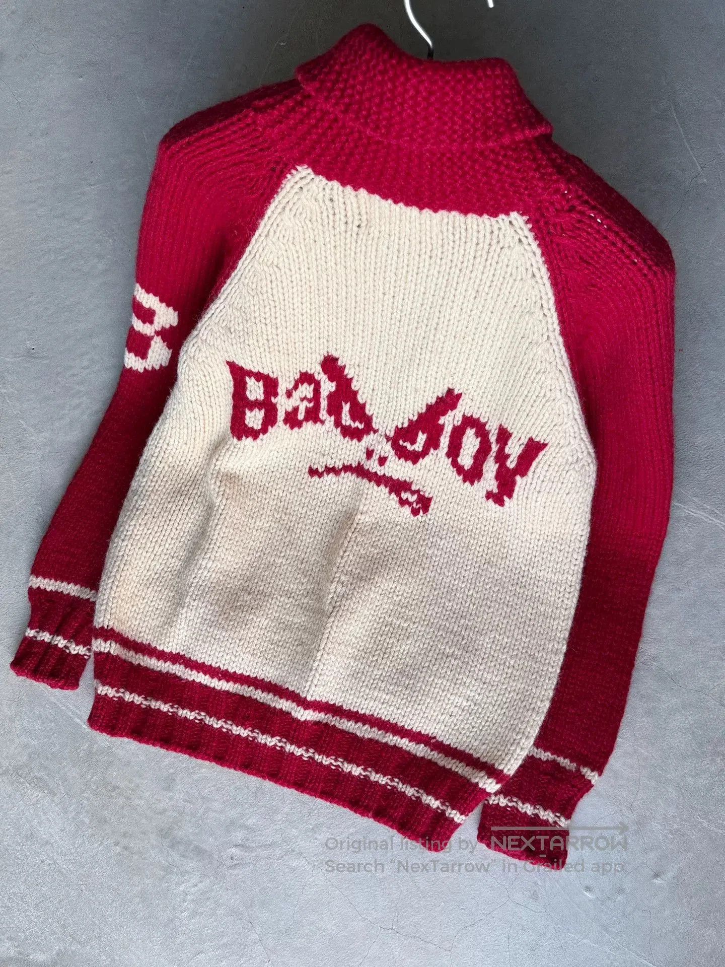 Vintage Vintage 90s BadBoy Wool Cardigan. Size US L / EU 52-54 / 3 - 7 Thumbnail