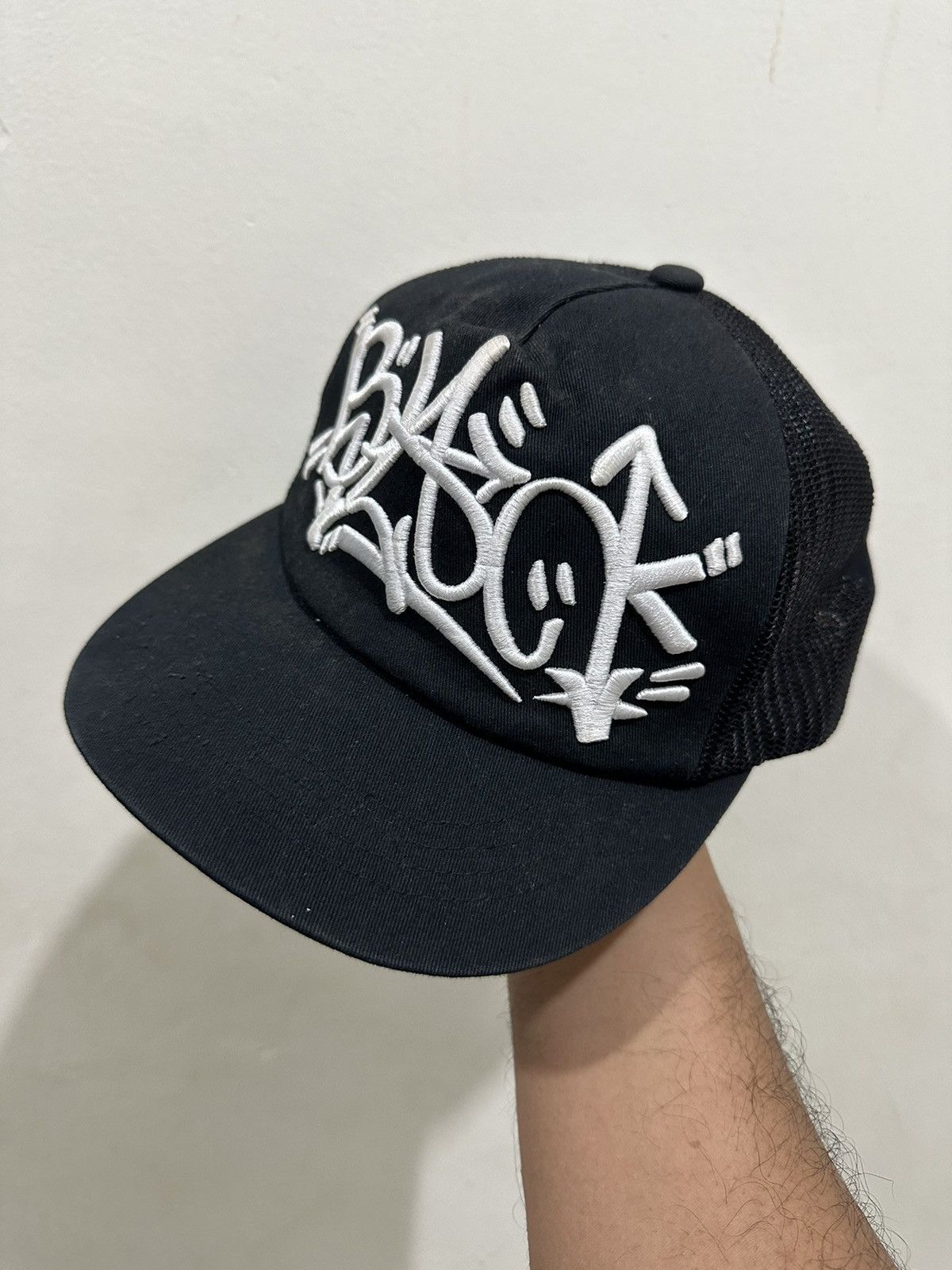image of Von Dutch VTG Black Rebel Trucker Hat in Light Brown, Men's