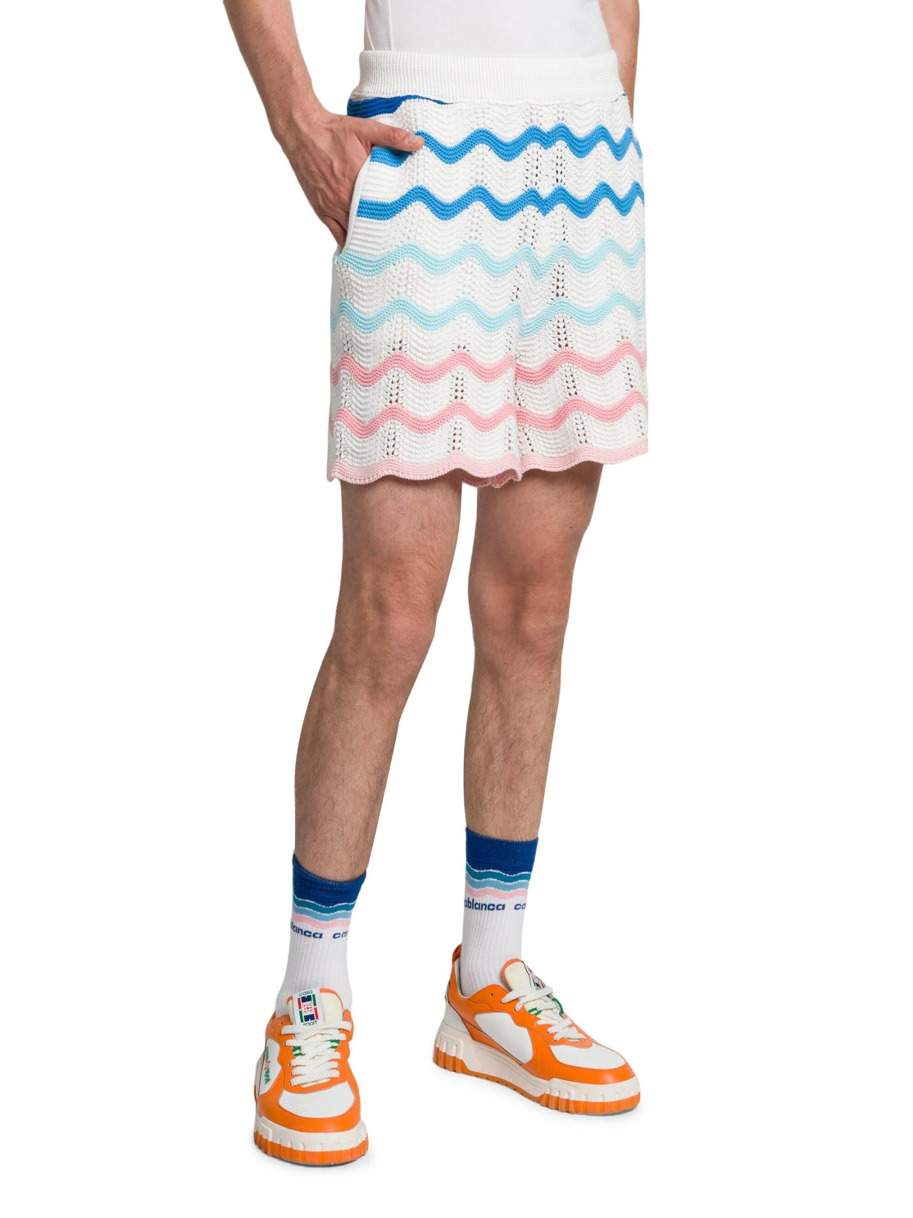 Casablanca os11x0725 Wave Crochet Shorts in Multicolor Size US 32 / EU 48 - 3 Thumbnail