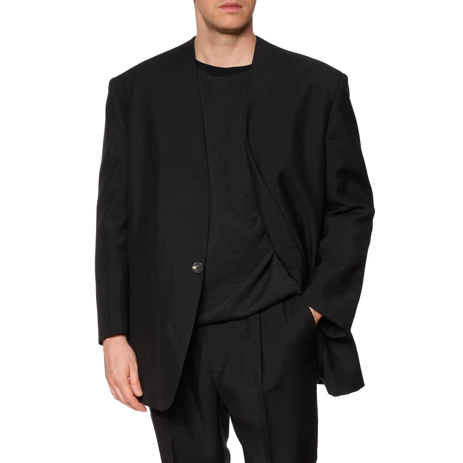 Fear of God Fear of God Lapelless Kid Mohair / Wool Blazer Size 46R - 6 Thumbnail