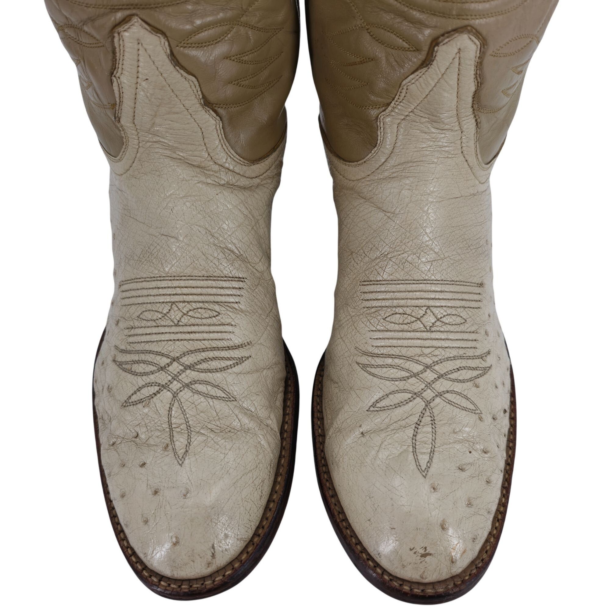 Tony Lama Tony Lama Exotic Ostrich Men Size 9.5D Cream Beige Leather Size US 9.5 / EU 42-43 - 8 Thumbnail
