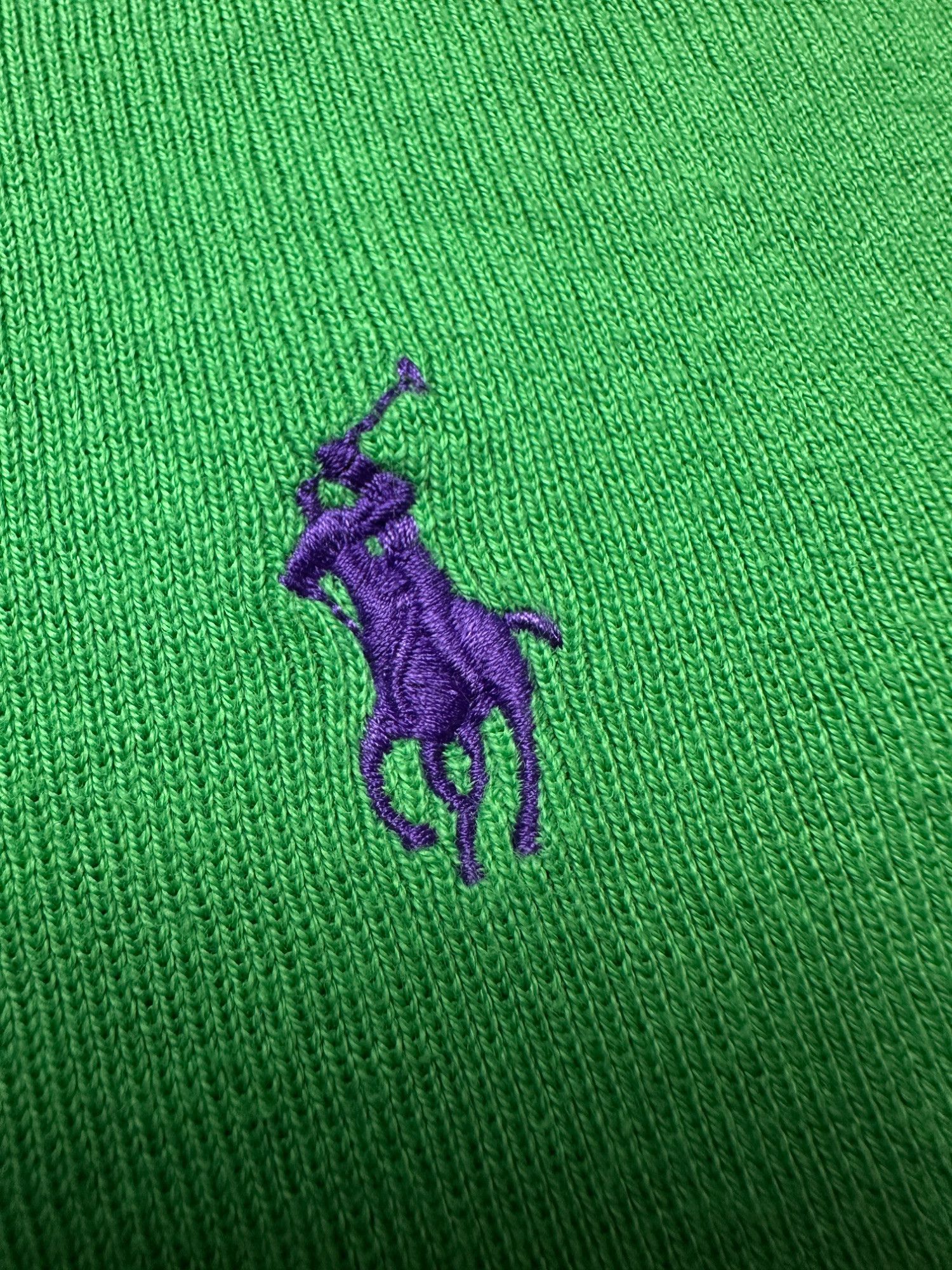 Polo Ralph Lauren Polo Ralph Lauren Green V-Neck y2k Sweater Purple Pony 90s Size US L / EU 52-54 / 3 - 8 Thumbnail