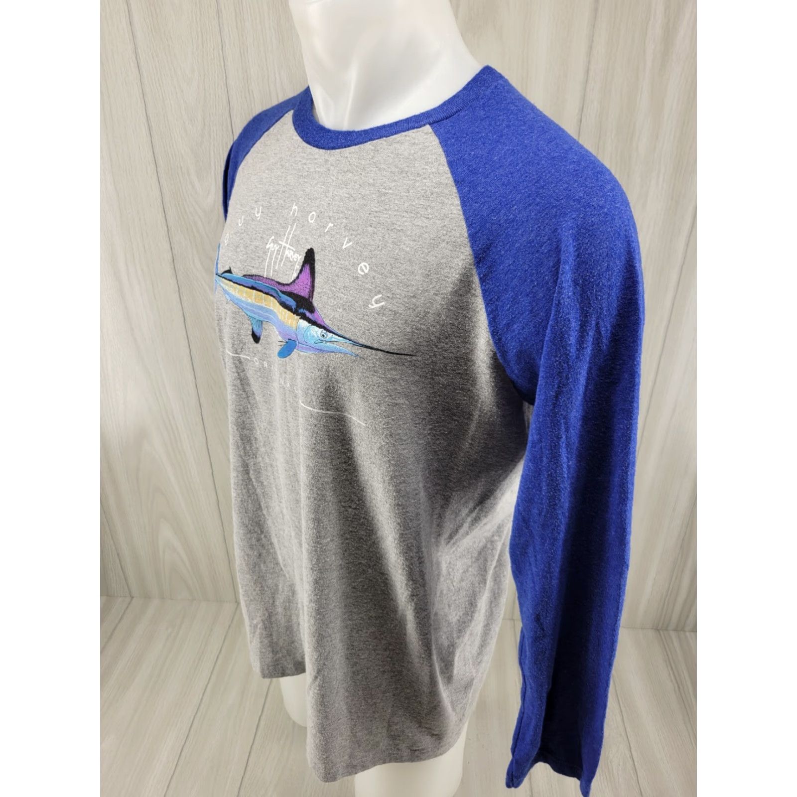 Guy Harvey VINTAGE Guy Harvey Shirt Adult Large Gray & Blue Modern Fit Long Sleeve Mens Size US L / EU 52-54 / 3 - 4 Thumbnail