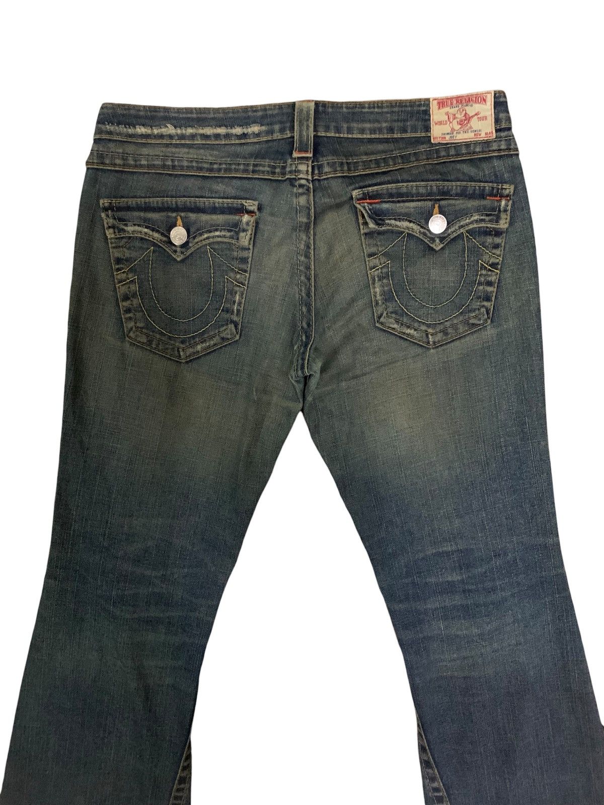 True Religion × Vintage 🔥Flare🔥 Vintage 90s True Religion Distress Bootcut Jeans Size US 34 / EU 50 - 11 Thumbnail
