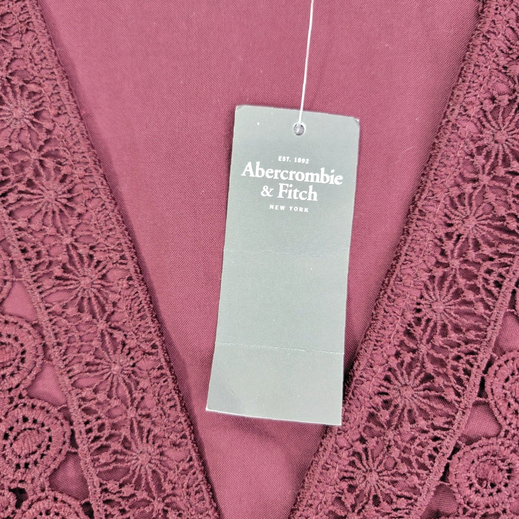 Abercrombie & Fitch VINTAGE Abercrombie & Fitch Lace Mini Dress Women 00 Red NWT Y2K, Dress, Mini, Lace, Red, Women, 00, Vintage, 2000s Size XXS / US 00 / IT 34 - 3 Thumbnail