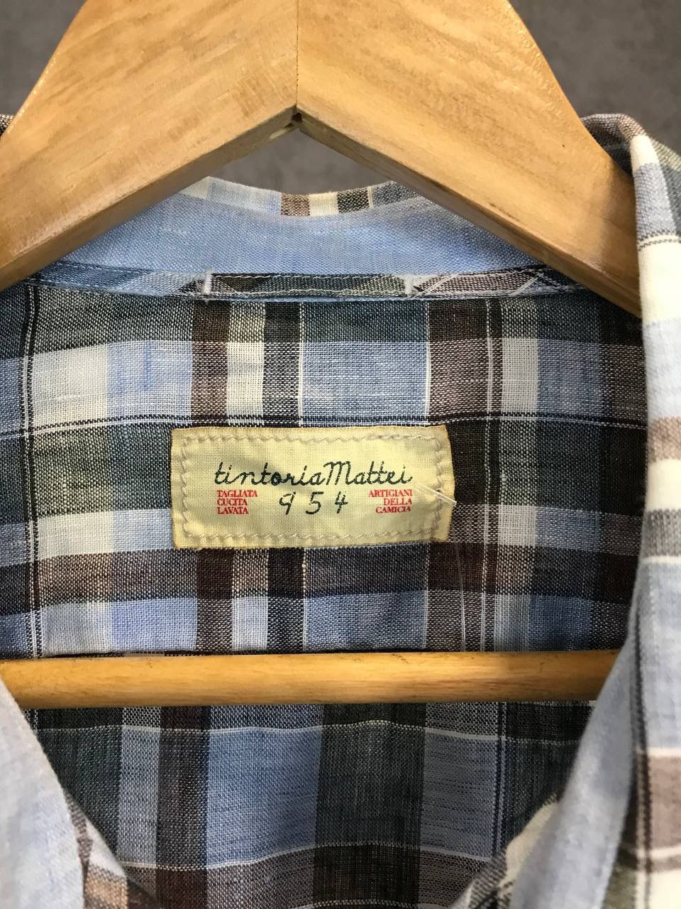 Designer Tintoria Mattei 954 linen designer shirt Size US XL / EU 56 / 4 - 3 Thumbnail