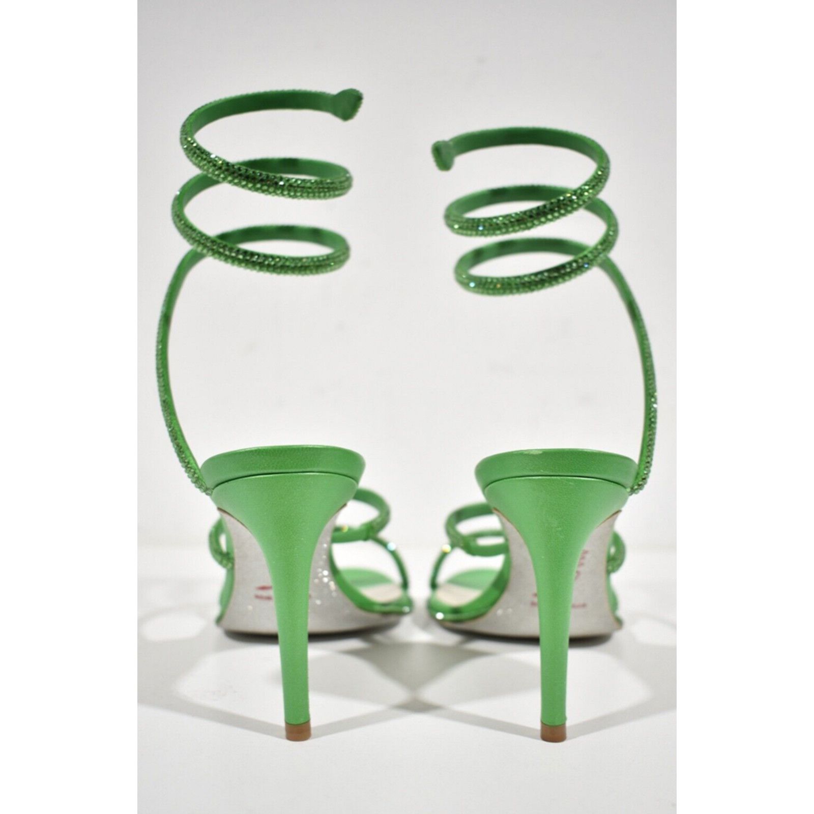 Rene Caovilla Cleo 80 Crystal Snake Ankle Wrap Strap Sandal Heel Pump 37.5 Size US 7.5 / IT 37.5 - 8 Thumbnail
