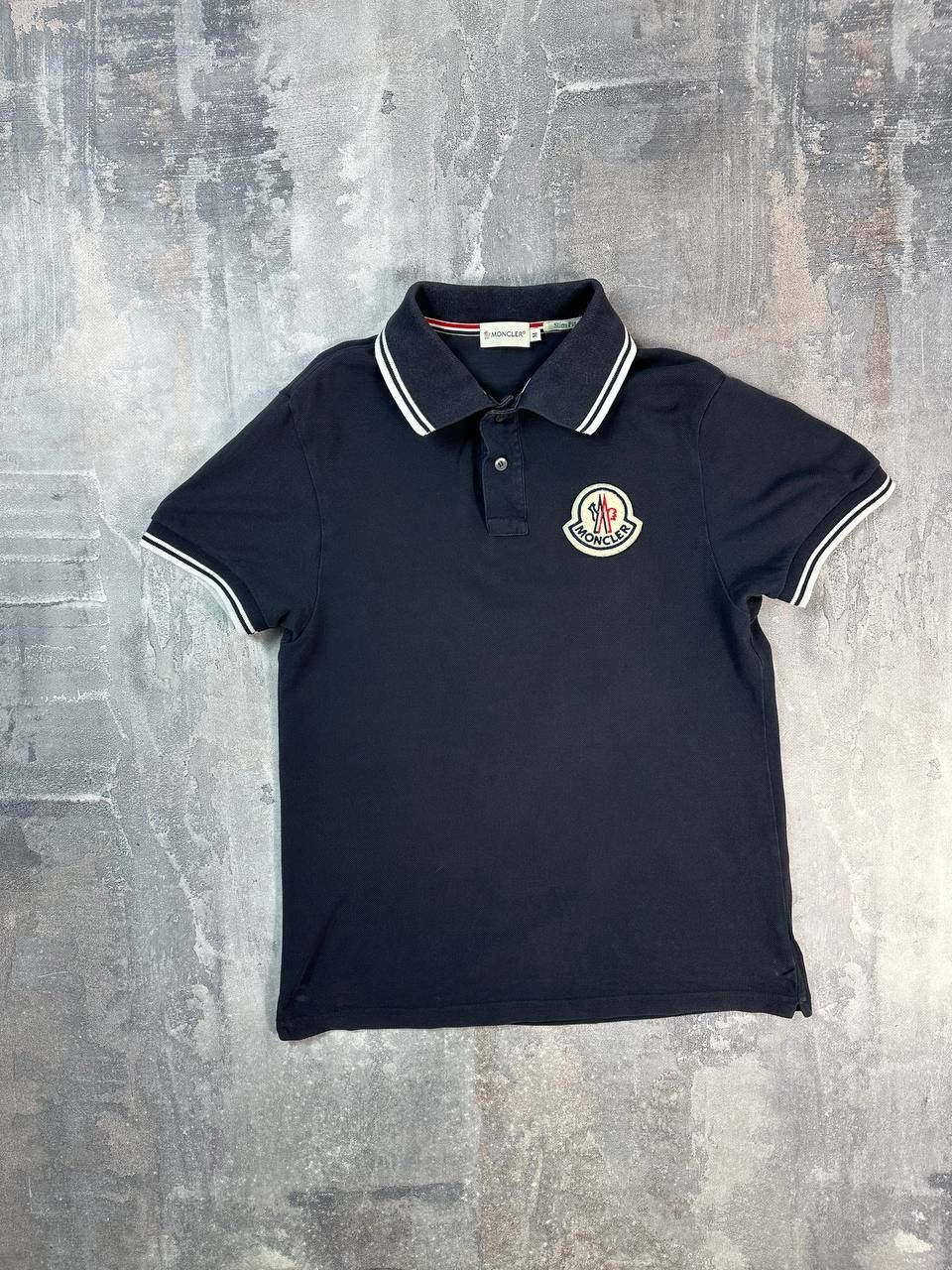 Pre-owned Moncler Polo T-shirt In Black/blue