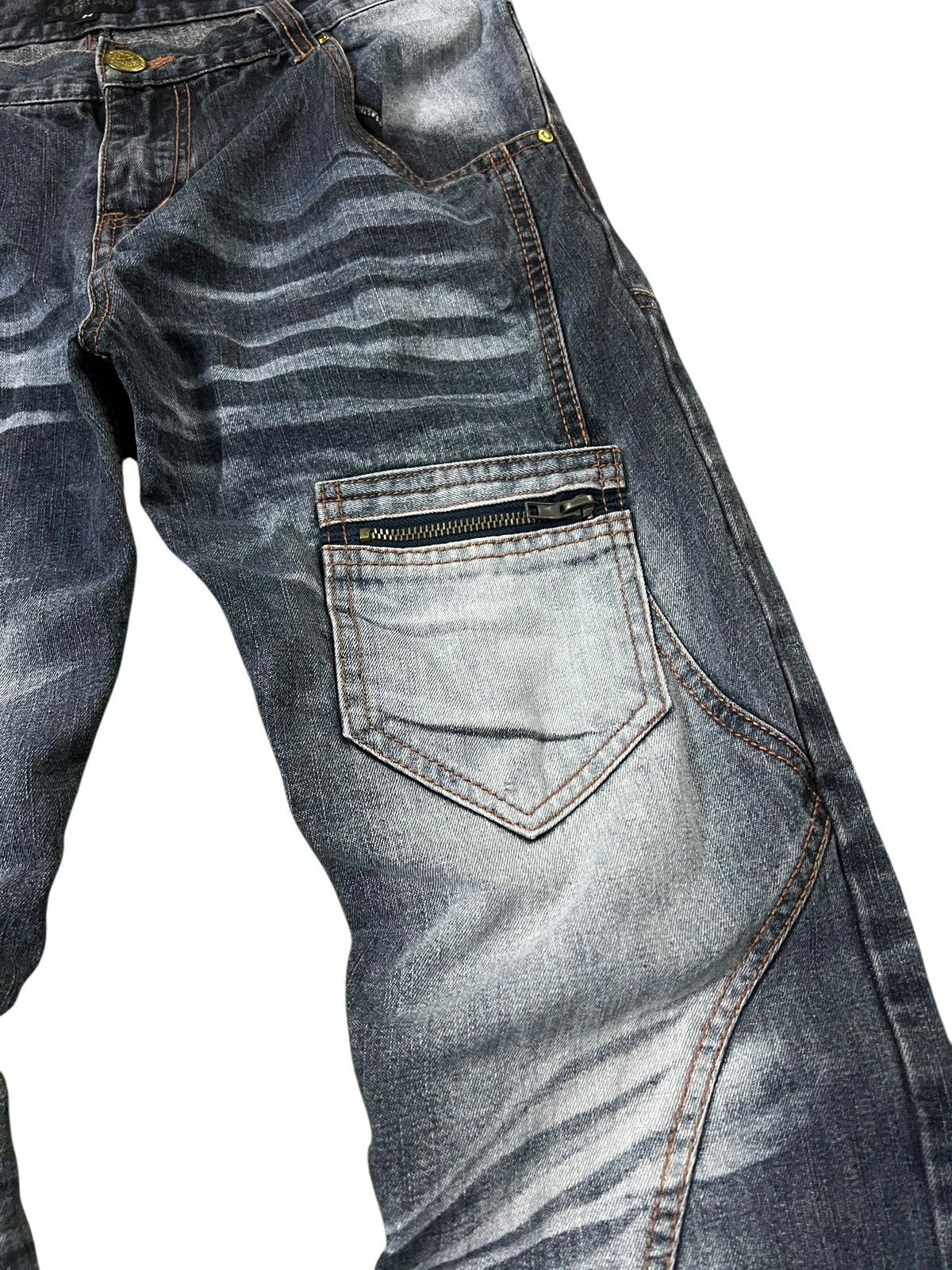 Kapital 💥Flare💥Vintage Lowbox Clawmark Distress Jean Rare Size US 33 - 12 Thumbnail