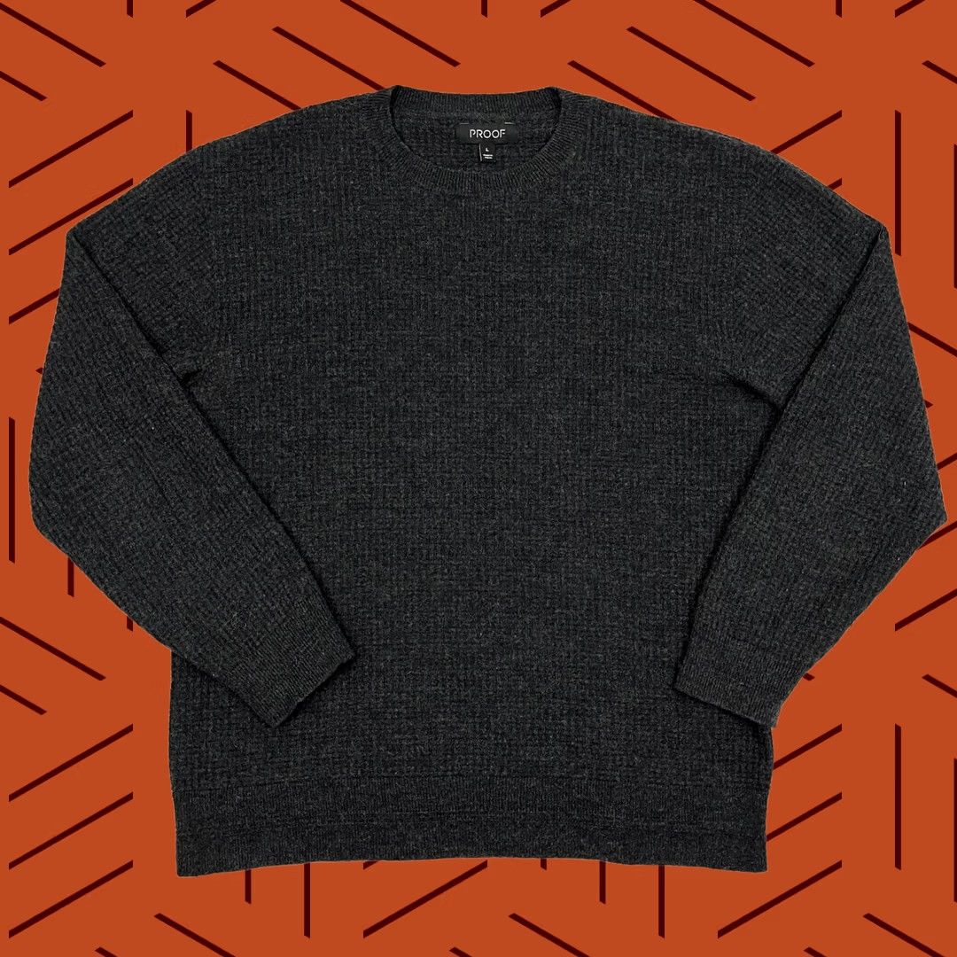 Vintage Huckberry Proof Sweater Mens L Charcoal Gray Merino Wool Crewneck Made in Japan Size US L / EU 52-54 / 3 - 1 Thumbnail
