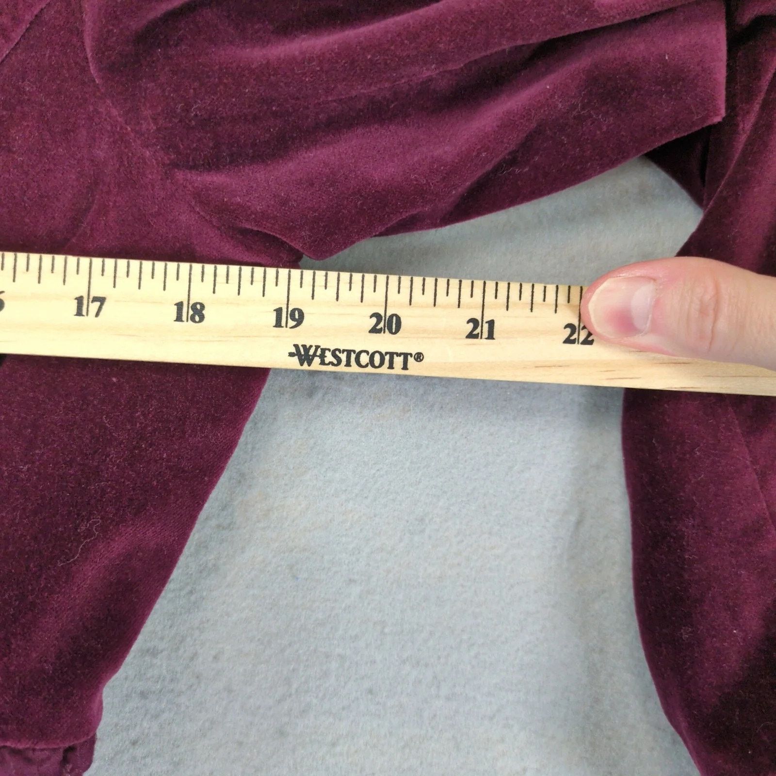 Apt. 9 Apt 9 Burgundy Velvet Velour Tier Blazer Jacket Ruffle Trim Size L / US 10 / IT 46 - 7 Thumbnail