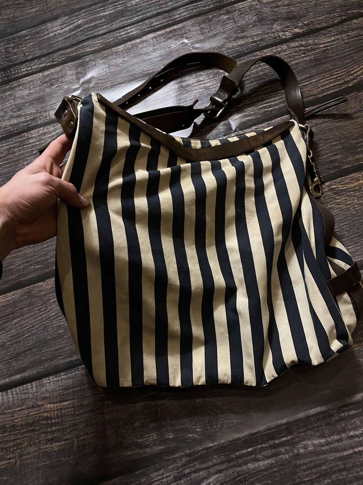 Dolce & Gabbana × Vintage 🔥DOLCE GABBANA STRIPED LEATHER BAG Size ONE SIZE - 3 Thumbnail