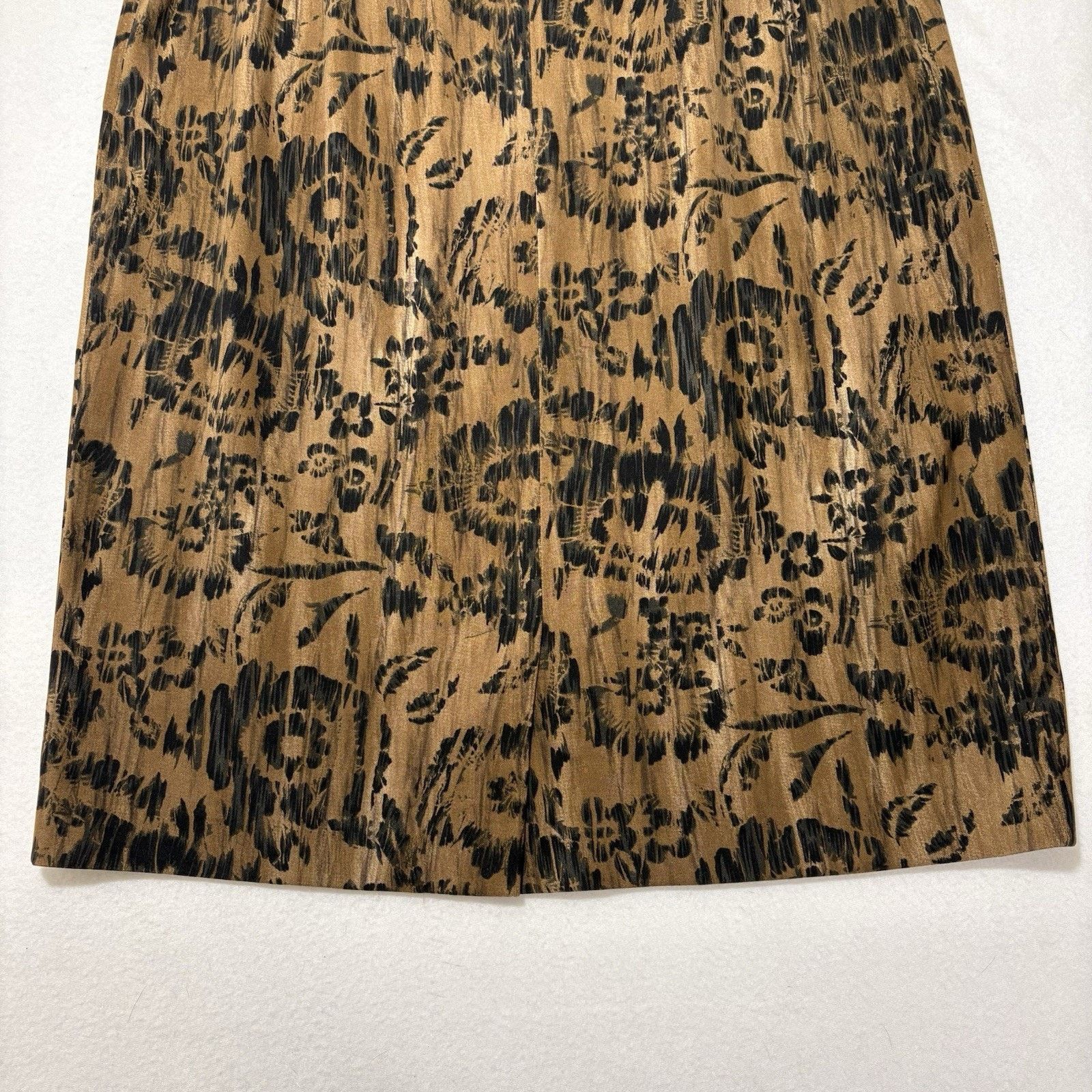 Harve Benard Harve Benard 12 Pencil Skirt Brown + Black Floral Patterned Size 34" / US 12 / IT 48 - 9 Thumbnail