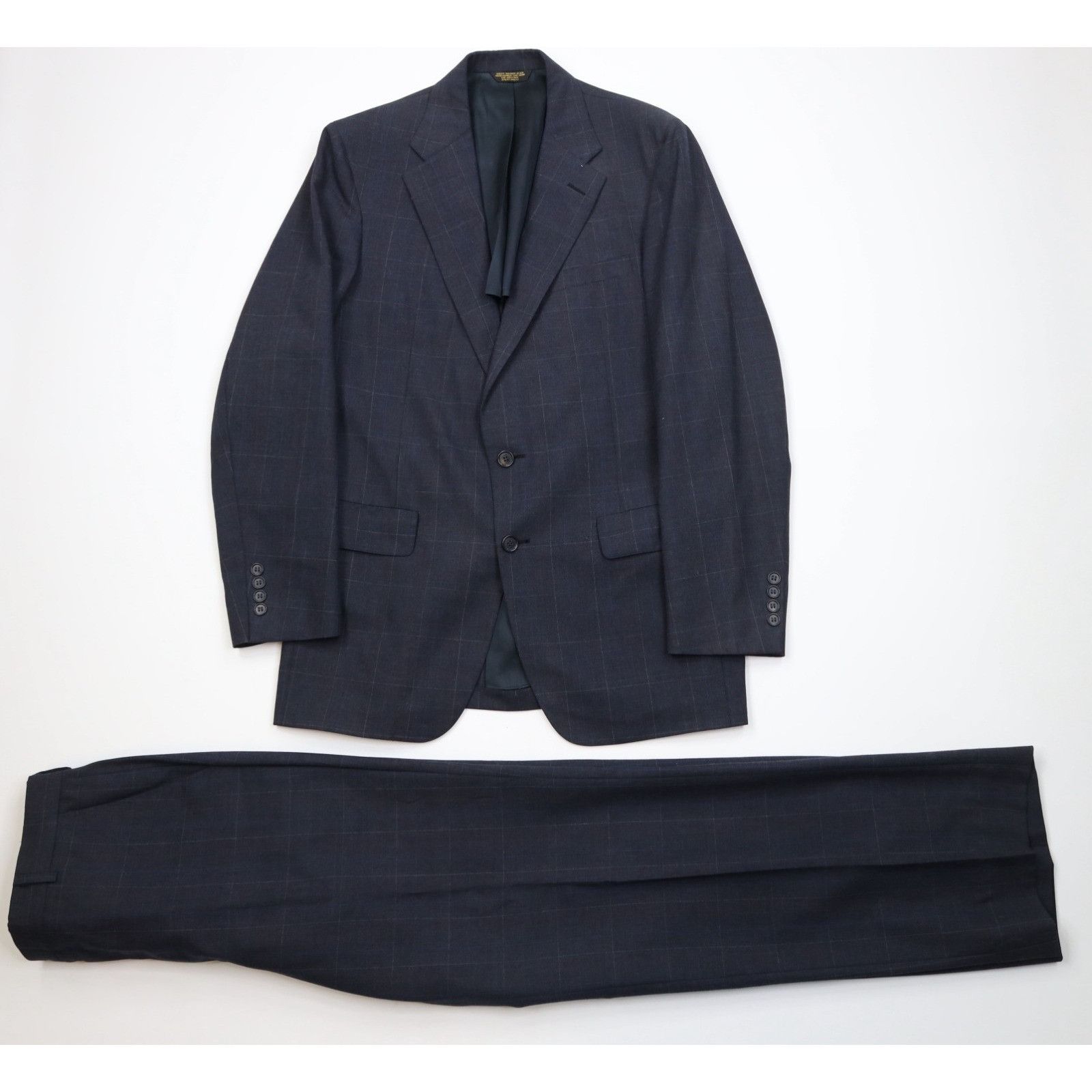 Vintage Vintage 70s Streetwear 2 Piece Wool Suit Wedding Plaid Size 40L - 1 Thumbnail