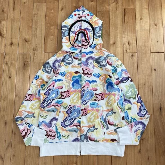 Bape BAPE Multi Art Camo shark full zip hoodie a bathing ape Size US XL / EU 56 / 4 - 1 Thumbnail