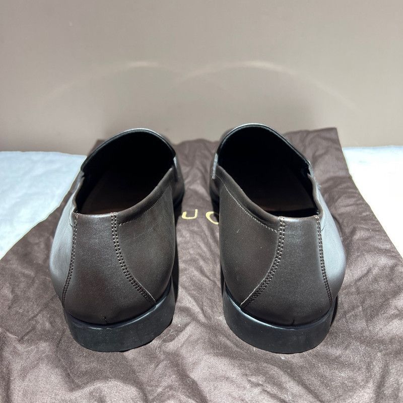 Gucci Gucci Brown Leather Slip-On Shoes - Size US 8 / EU 41 - 3 Thumbnail