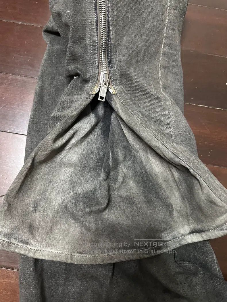Rick Owens RICK OWENS Dark gray/wash gray Banana zipper denim pants Size US 31 - 4 Thumbnail