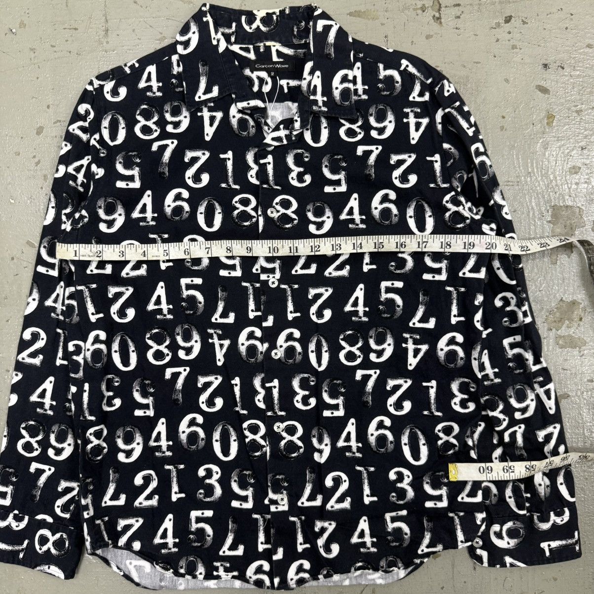 Japanese Brand Garcon Wave Homme Deux Margiela Style Number Button Up Shirt Size US M / EU 48-50 / 2 - 4 Thumbnail