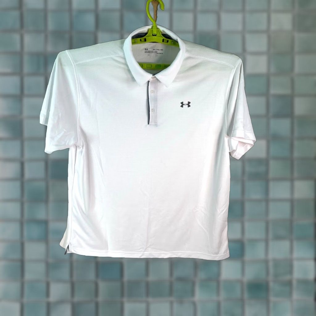 Under Armour Under Armour Mens Activewear Heatgear Compression White Golf Polo Top 2XL Shirt Size US XXL / EU 58 / 5 - 1 Thumbnail