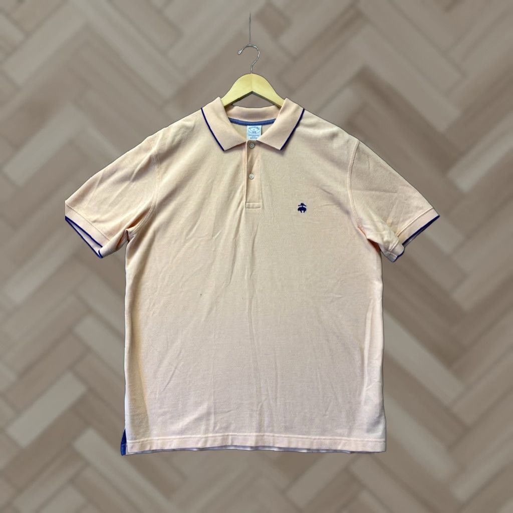 Brooks Brothers VINTAGE Brooks Brothers 1818 Men Polo Shirt XL Short Sleeve Collared 100% Cotton Light Salmon Mens Size US XL / EU 56 / 4 - 1 Thumbnail