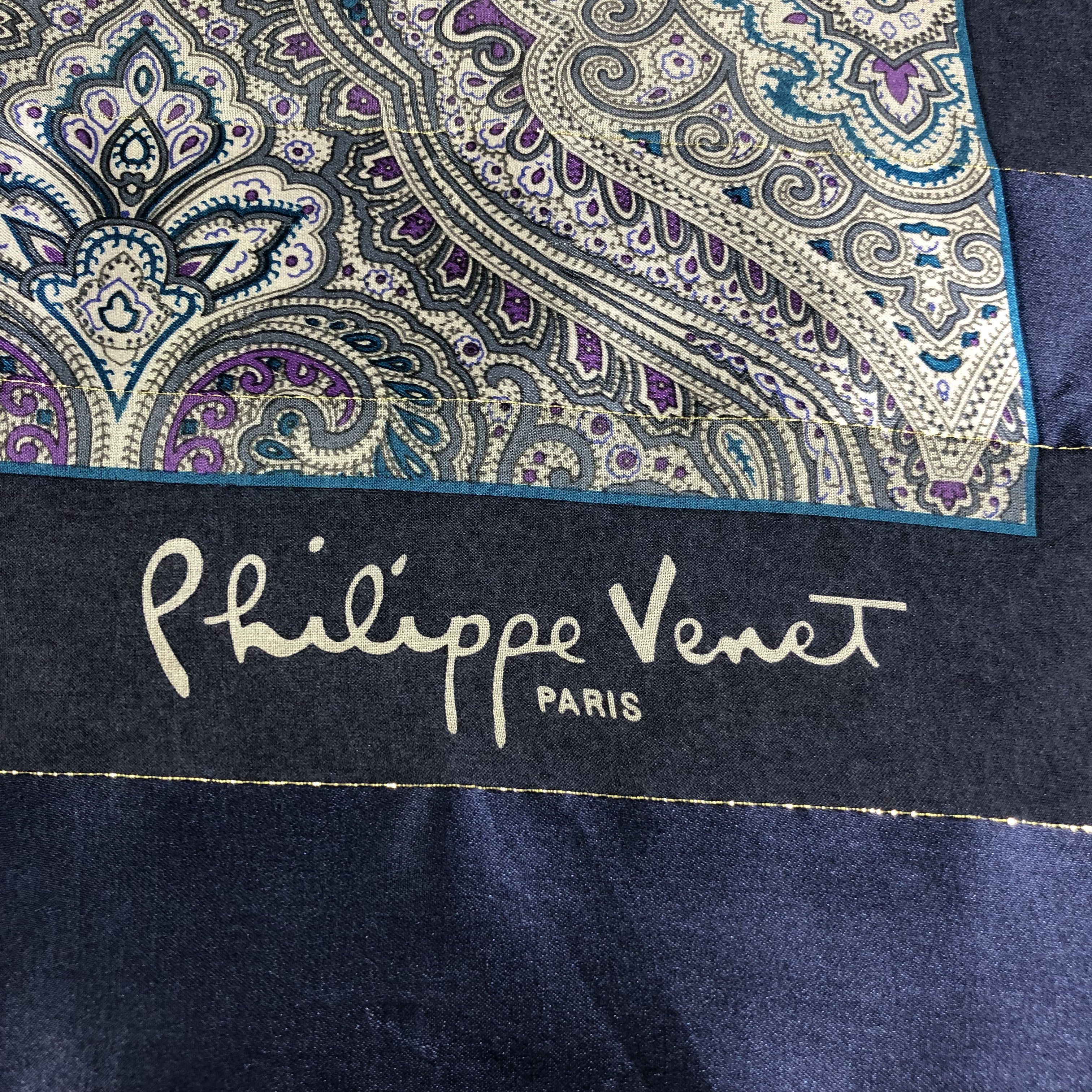 Vintage Philippe Venet Slit Thread Silk Scarf M689 Size ONE SIZE - 3 Thumbnail