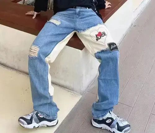 Patch Work Embroidered Mens Jeans