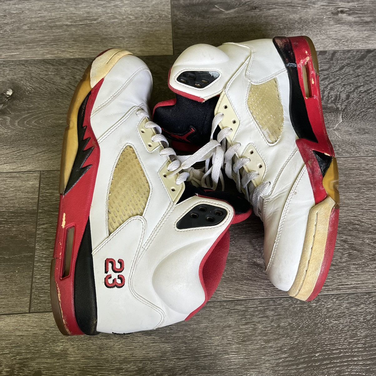 Jordan Brand Vintage Air Jordan 5 Retro Fire Red High Shoes 2013 Size US 11.5 / EU 44-45 - 3 Thumbnail