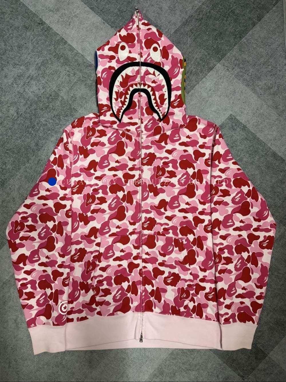 Bape Pink Camo Shark Full Zip Hoodie Size US L / EU 52-54 / 3 - 1 Thumbnail