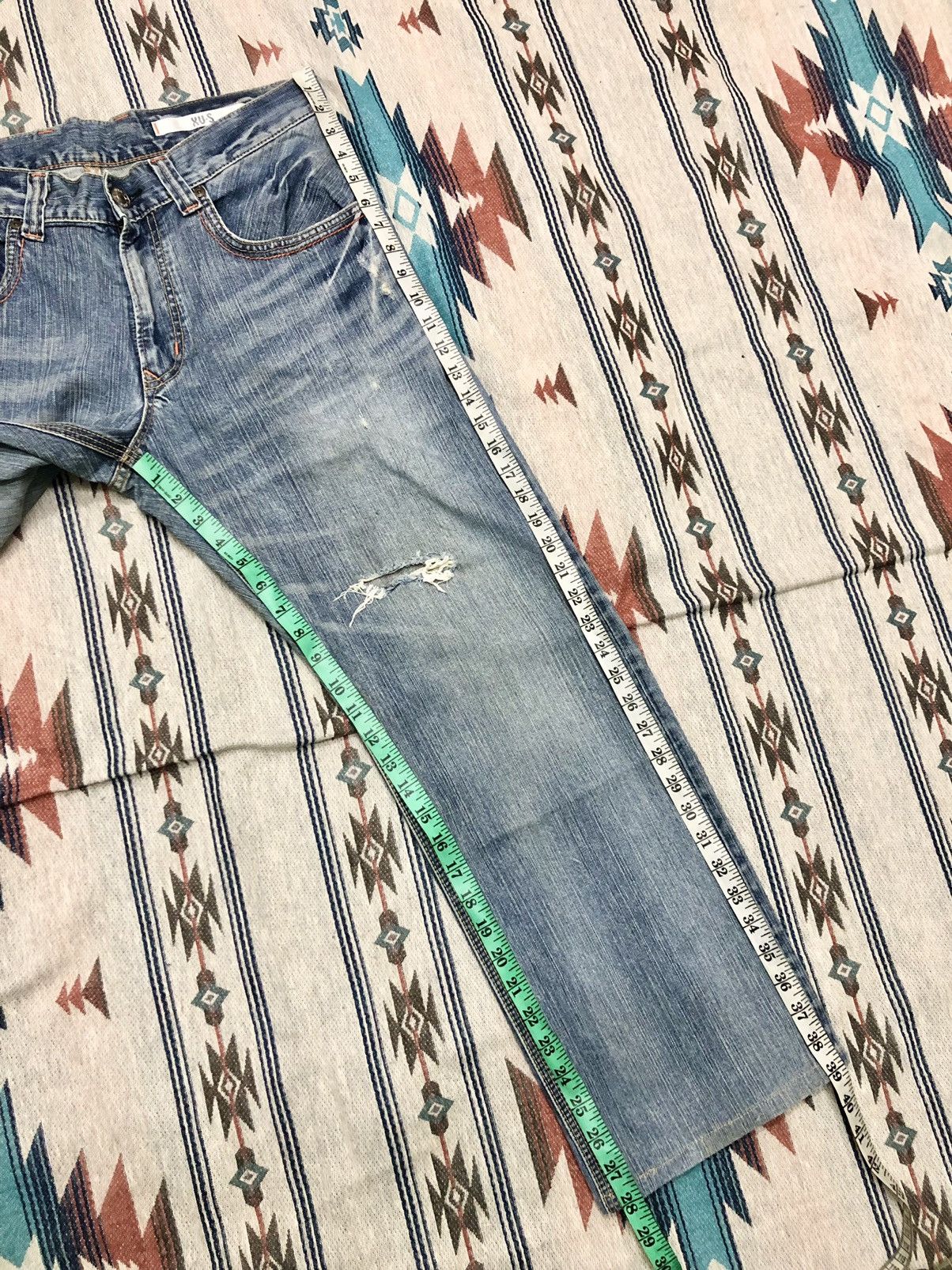 Edwin EDWIN WASHED BLUE DISTRESSED DENIM Size US 34 / EU 50 - 7 Thumbnail