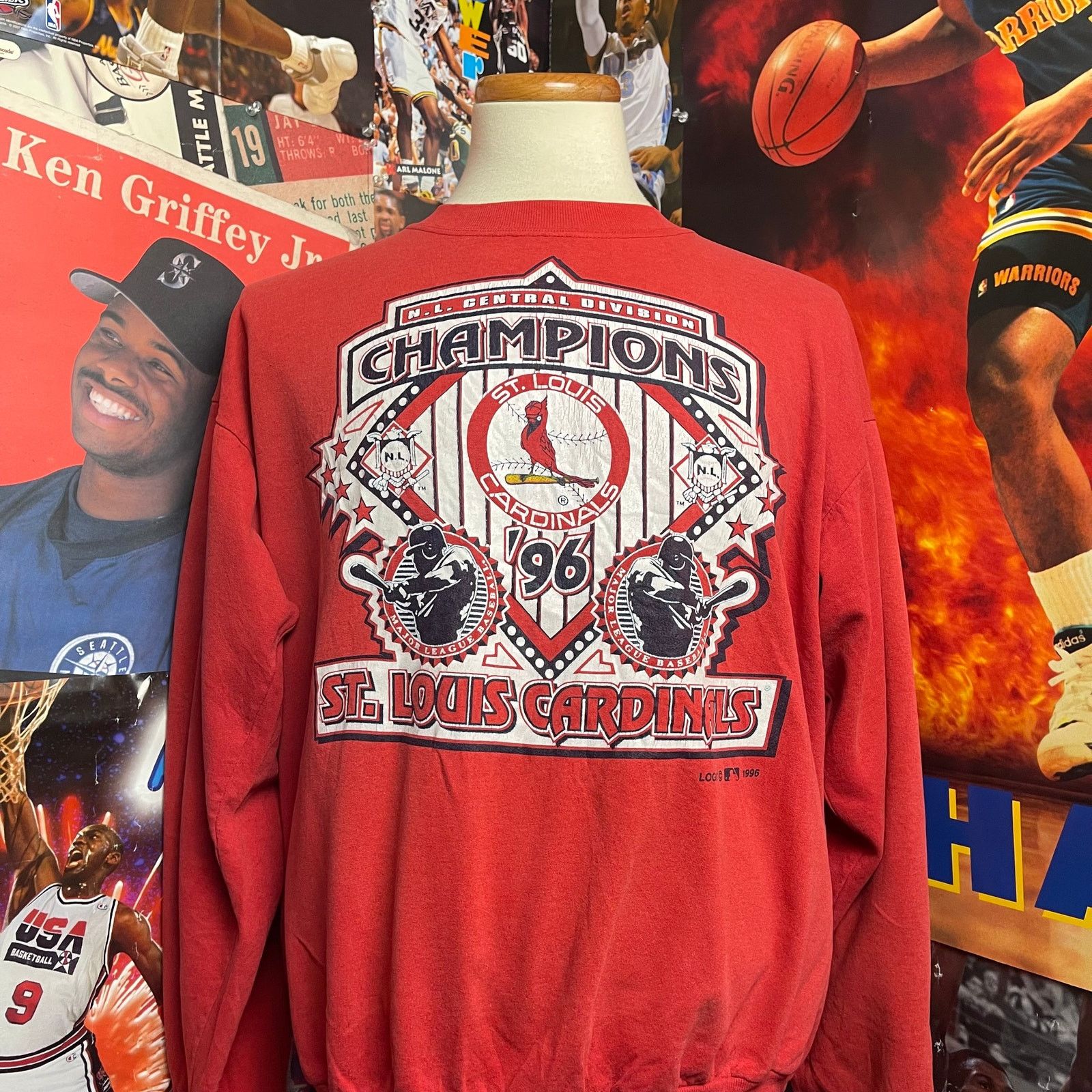 Vintage Vintage St. Louis Cardinals 1996 NL Champions MLB Crewneck Size US XL / EU 56 / 4 - 1 Thumbnail