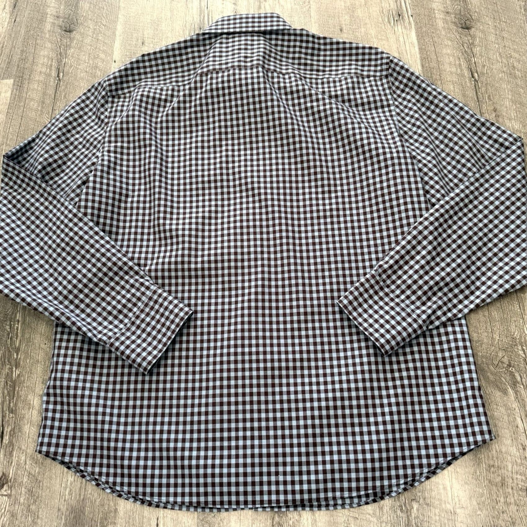 UNTUCKit UNTUCKit Shirt Mens XL McLaren Button Up Blue Brown Check Plaid 100% Cotton Size US XL / EU 56 / 4 - 5 Thumbnail