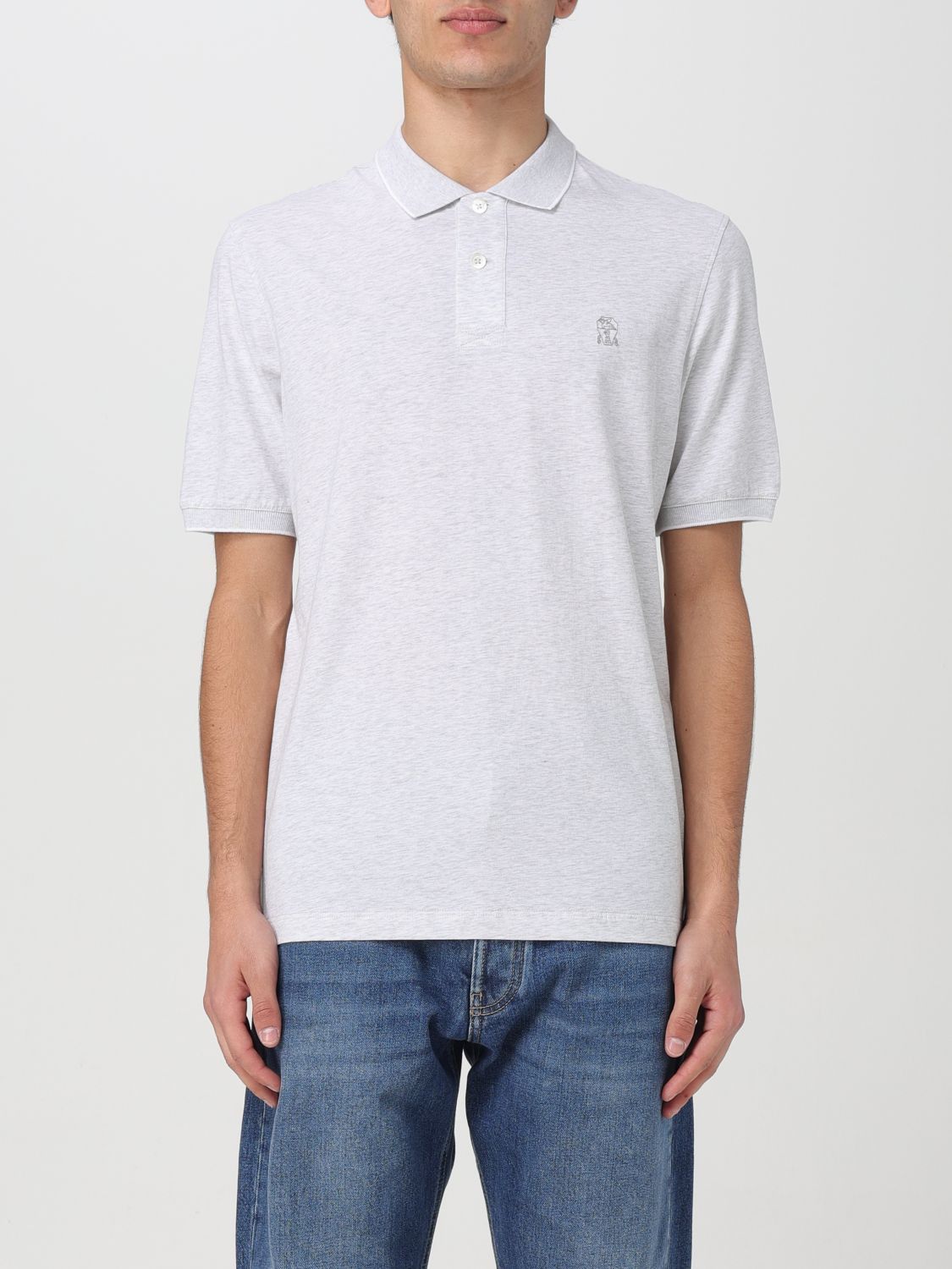 image of Brunello Cucinelli Polo Shirt Men Grey (Size XL)