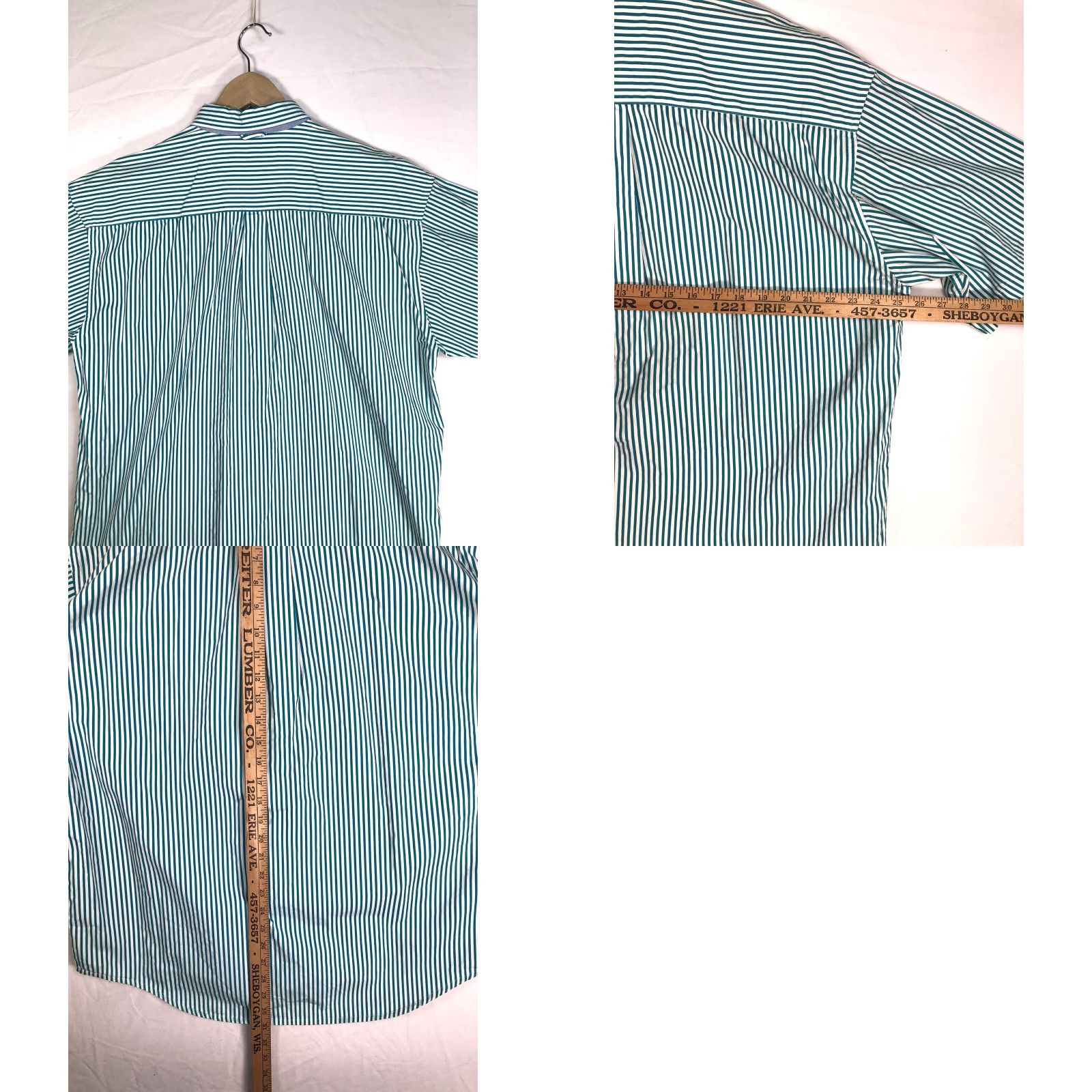 Croft & Barrow VINTAGE Croft & Barrow Shirt Men’s Large Striped 90s Blue Button Short Sl J23 Size US L / EU 52-54 / 3 - 8 Thumbnail