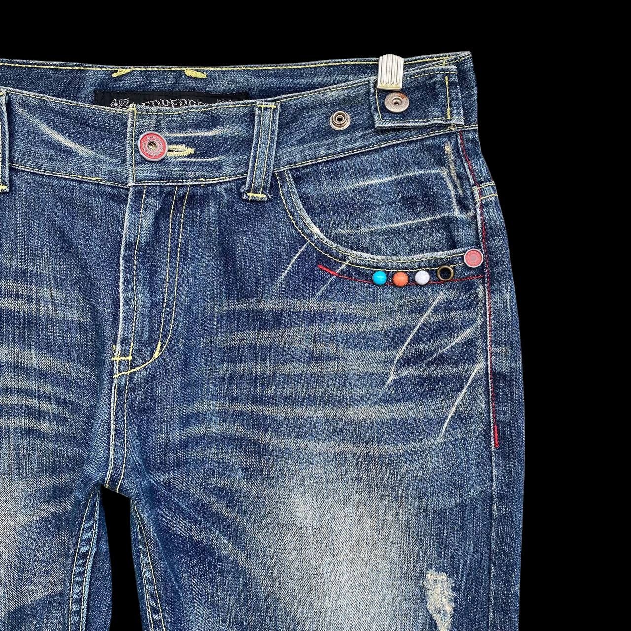 Japanese Brand × Le Grande Bleu (L.G.B.) × Tornado Mart A BEAUTIFUL FLARE DENIM RED PEPPER GOLD LABEL EAGLE WING Size US 31 - 7 Thumbnail