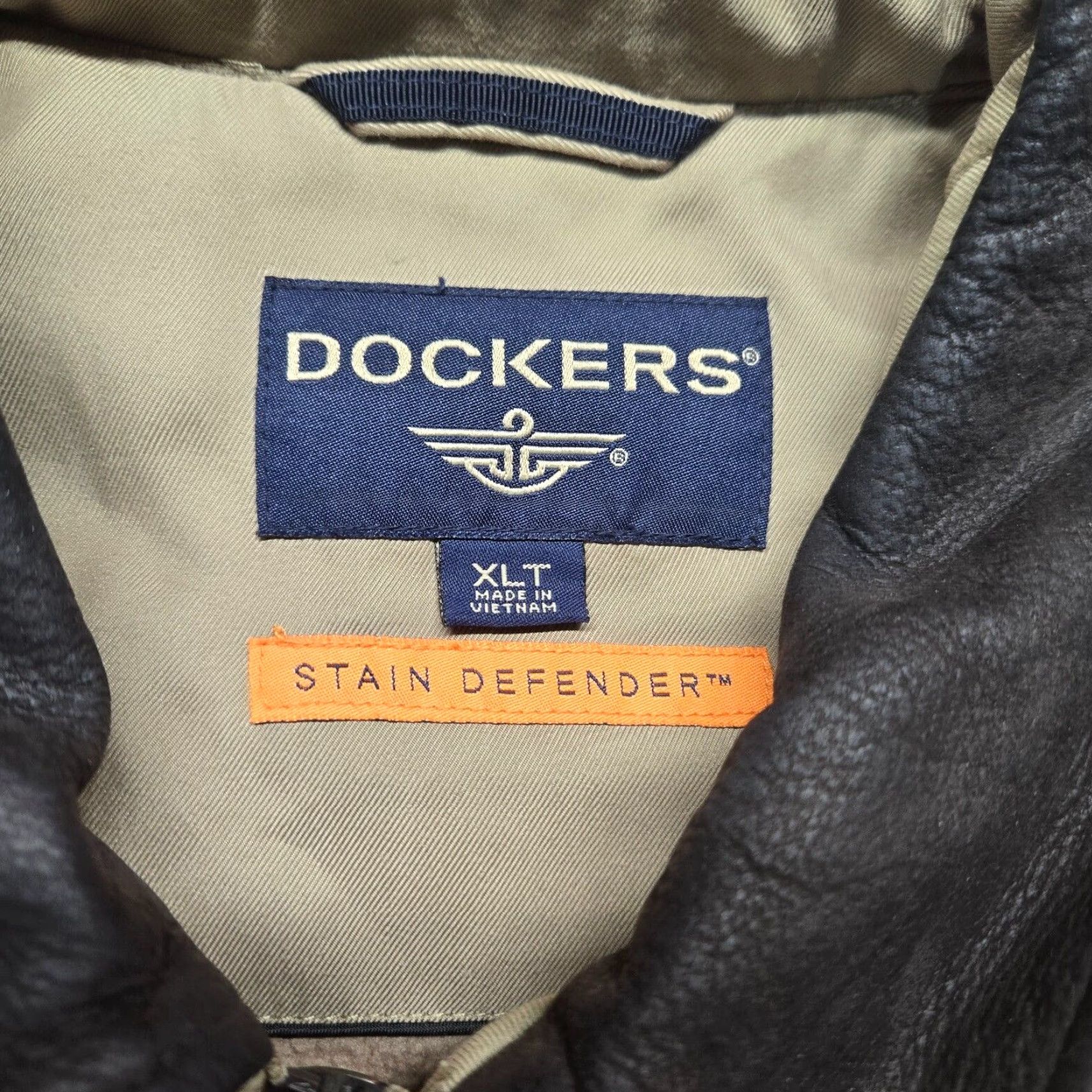Dockers VINTAGE DOCKERS Jacket Bomber Mens XLT Beige Nylon Full Zip Stain Defender Premium Outdoor Fall Winter Mens Size US XL / EU 56 / 4 - 3 Thumbnail