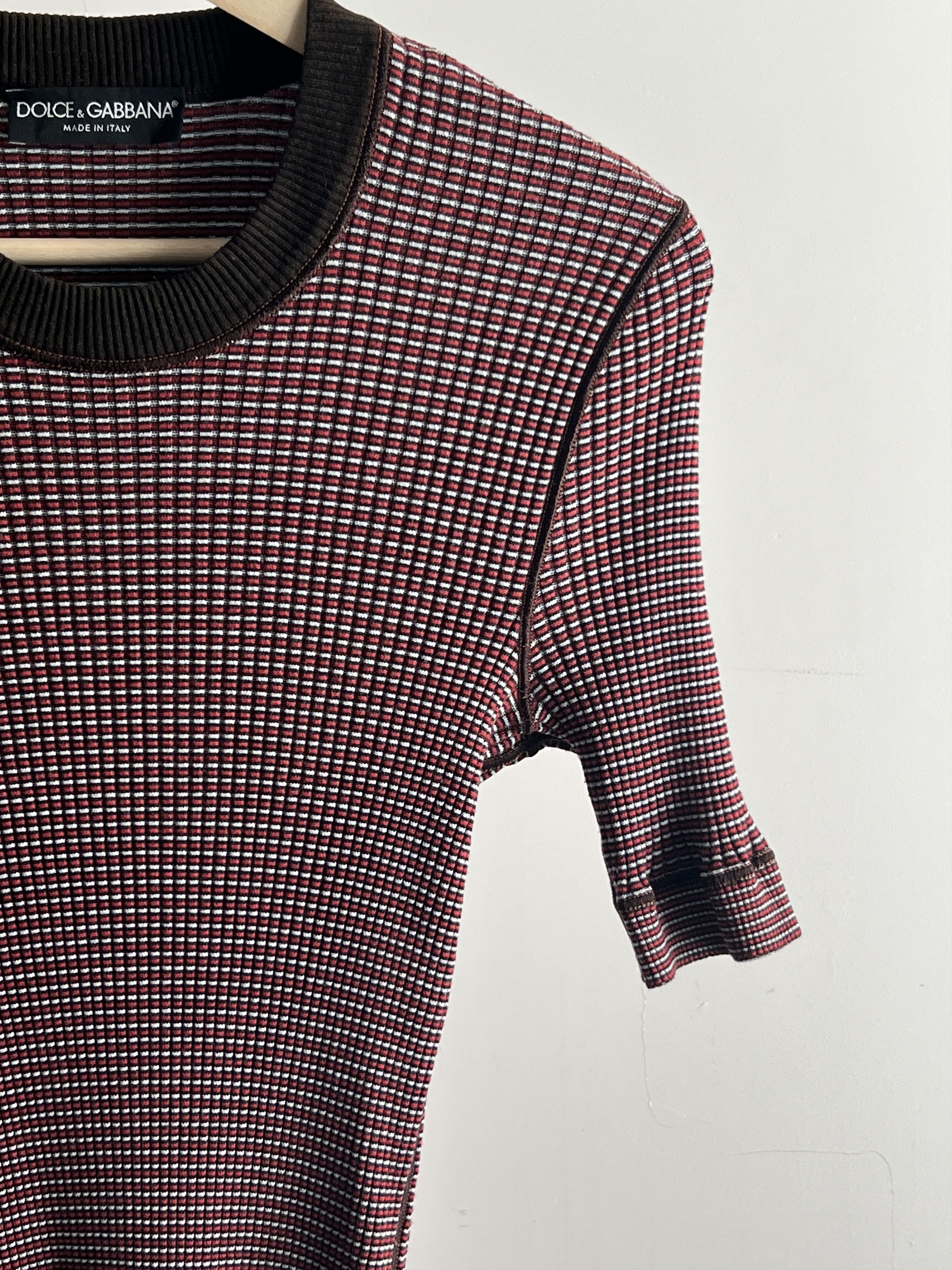 Dolce & Gabbana × Vintage Vintage 90s Doce & Gabbana Ribbed T-Shirt Archive Piece Size L / US 10 / IT 46 - 3 Thumbnail