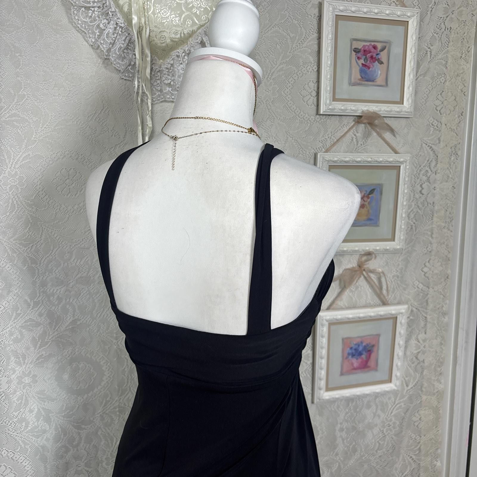 Other vintage black mini cocktail dress with floral trim detailing Size M / US 6-8 / IT 42-44 - 5 Thumbnail
