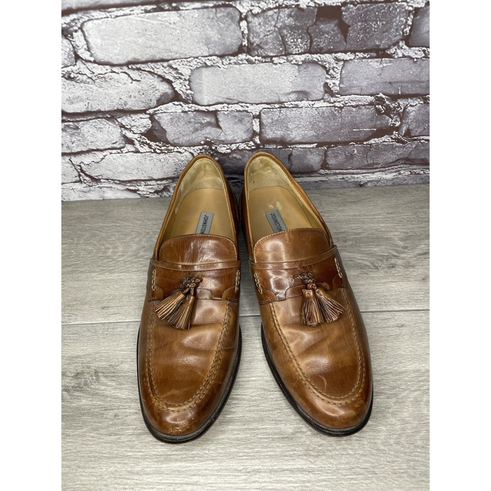 Johnston & Murphy Johnston & Murphy Brown Leather Tassel Loafers Dress Shoes M Size US 11.5 / EU 44-45 - 8 Thumbnail