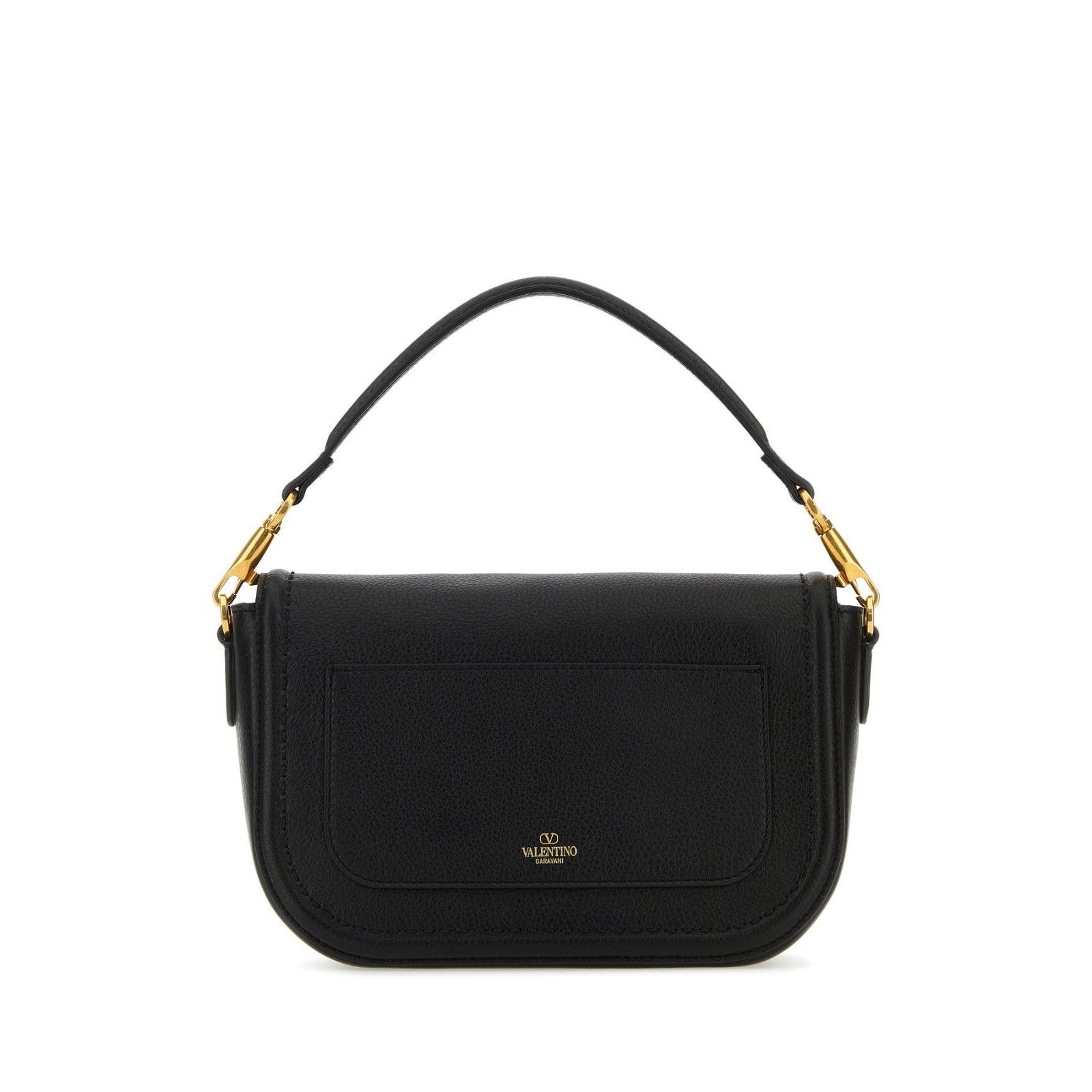 Valentino VALENTINO GARAVANI Alltime Black Grainy Leather Shoulder Bag Size ONE SIZE - 3 Thumbnail