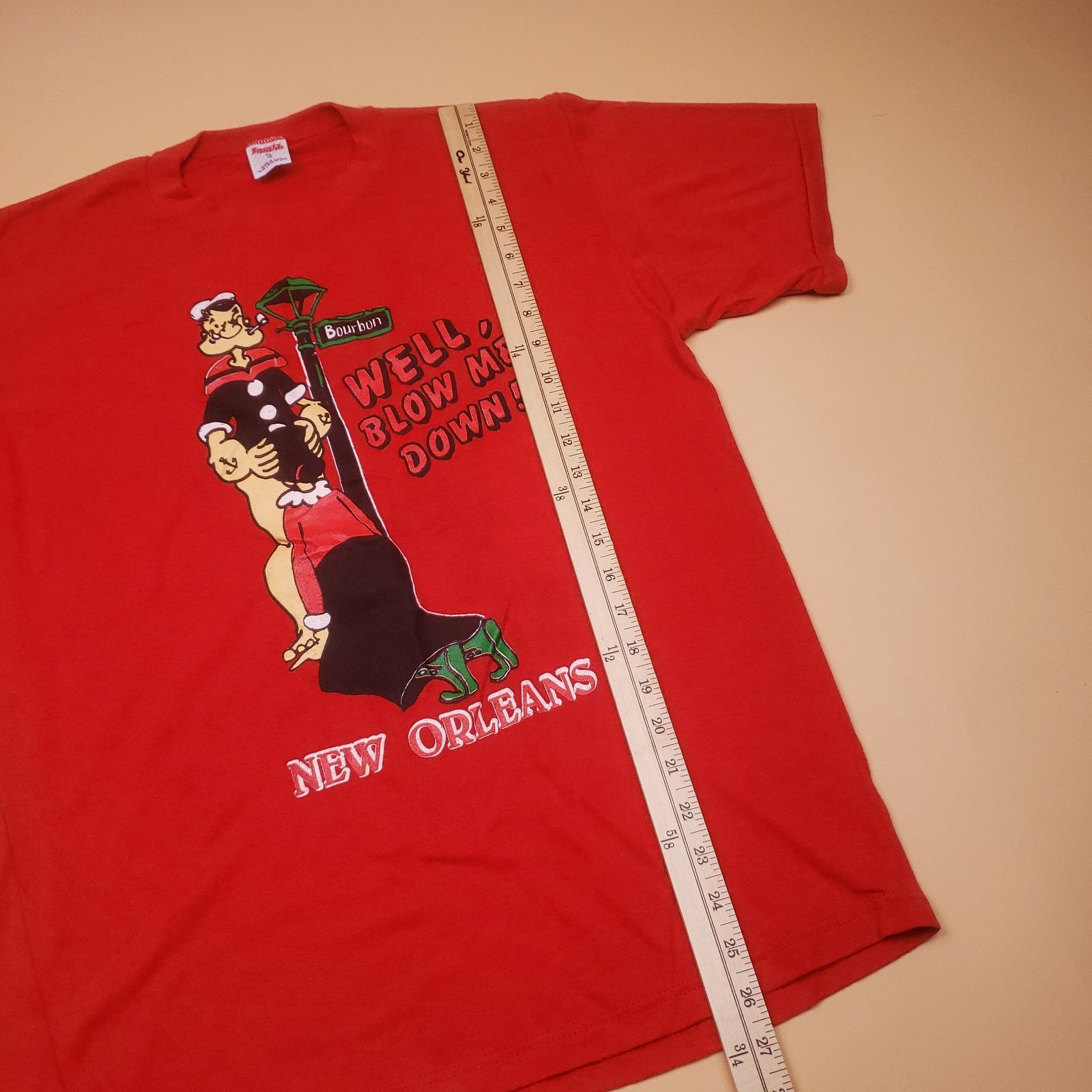 Vintage Vintage 80s Well, Blow Me Down! New Orleans Popeye Funny Tee Size US XL / EU 56 / 4 - 12 Thumbnail