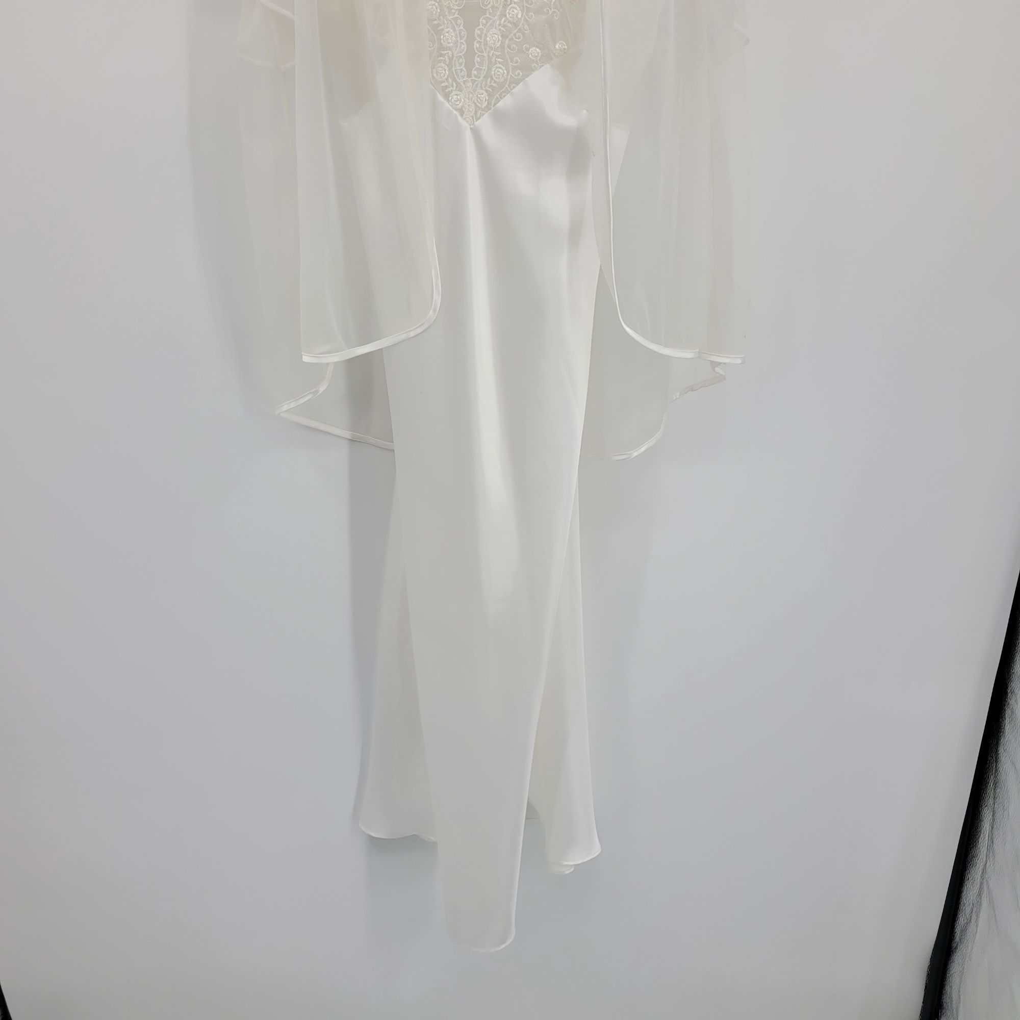 Vintage Vtg Lingerie Peignoir Negligee Set White Sz S Sheer Robe Mer Size ONE SIZE - 10 Thumbnail