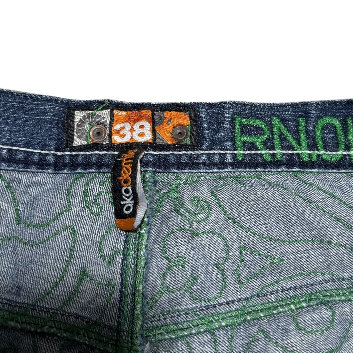 Akademiks Akademiks Baggy Green Embroidered Y2K Jeans Men’s 36x31.5 Size US 36 / EU 52 - 8 Thumbnail