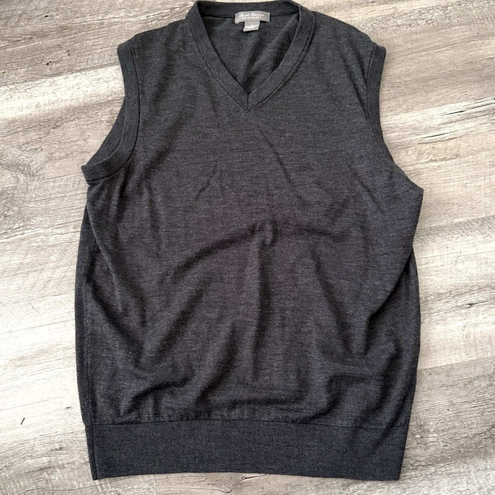 Cremieux Daniel Cremieux 100% Extra Fine Merino Wool Sweater Vest Mens Large Gray V-Neck Vest Size US L / EU 52-54 / 3 - 6 Thumbnail